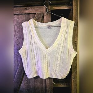 J for Justify White Knit Sweater Vest